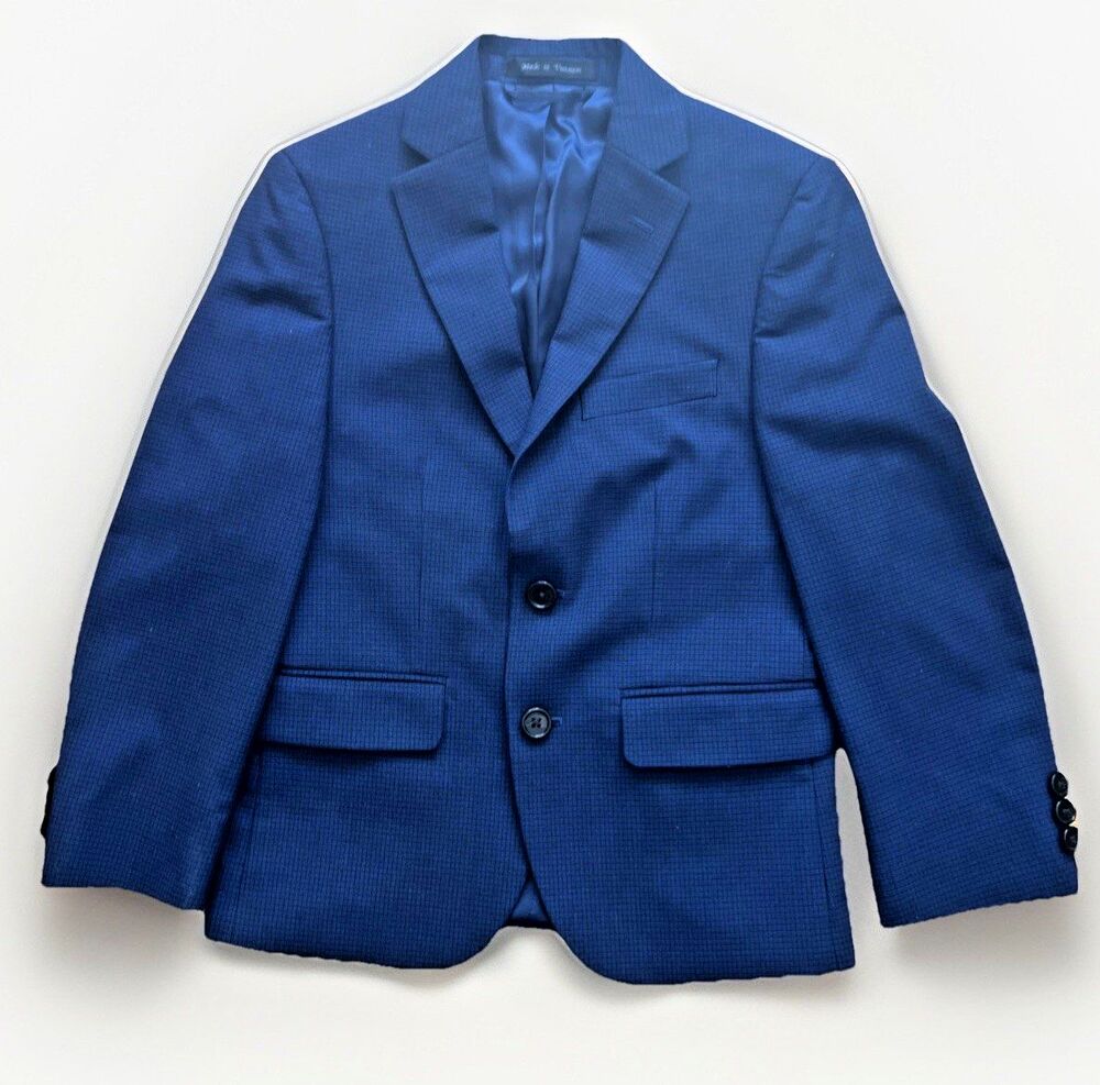Lauren Ralph Lauren boys 8R navy blazer lined mini check